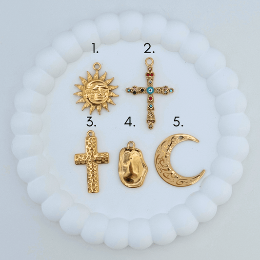 Large Gold Charms For Charm Necklaces by Kataleya