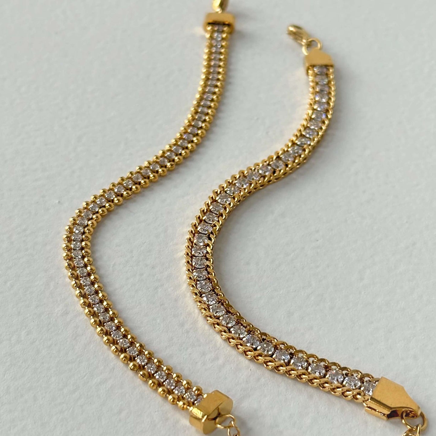 Casaya Gold Tennis Bracelets - bold and dainty, by Kataleya