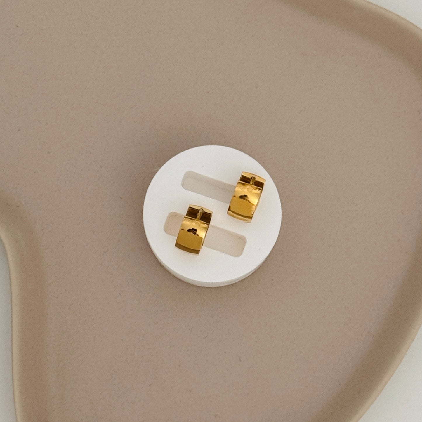 Maria Gold Halo Huggies Earrings by Kataleya