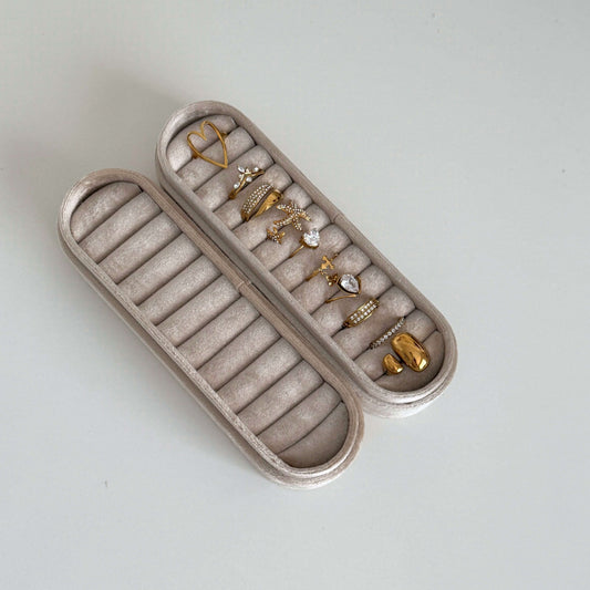 Champagne Velvet Multi Ring Box by Kataleya
