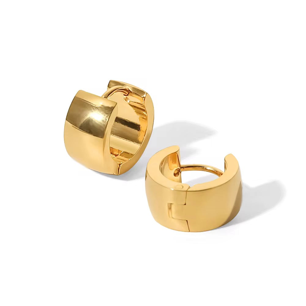 Maria Gold Halo Huggies Earrings by Kataleya