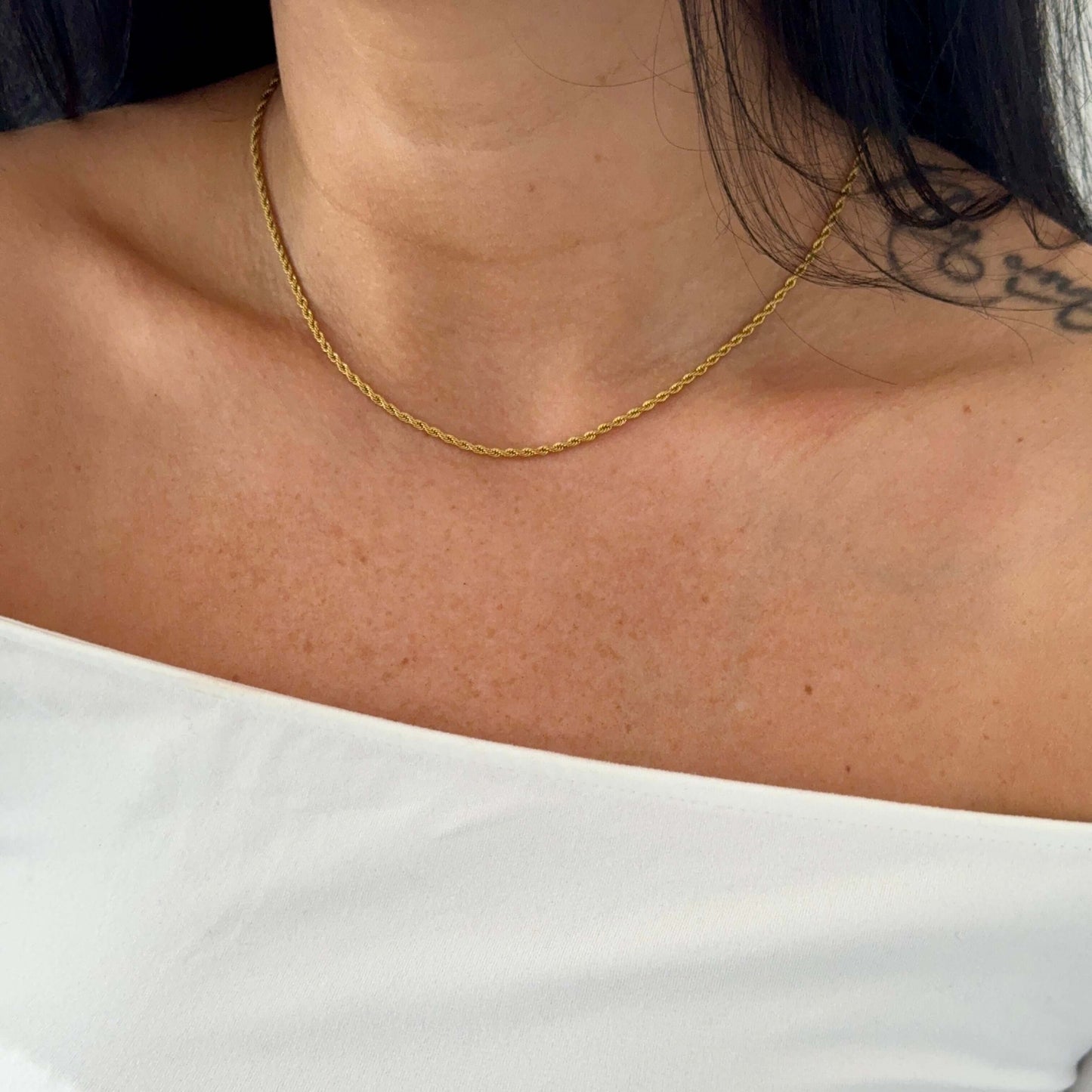 Dainty Gold Rope Chain Necklace by Kataleya