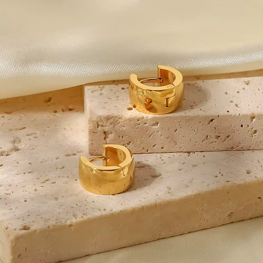 Maria Gold Halo Huggies Earrings by Kataleya