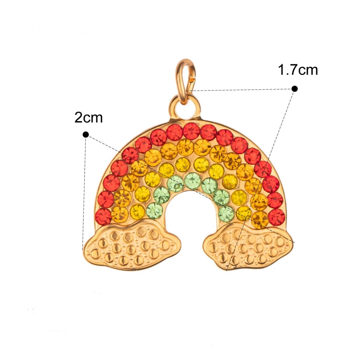 Rainbow Charm in Gold for Personalised Jewelry Necklaces and Bracelets by Kataleya