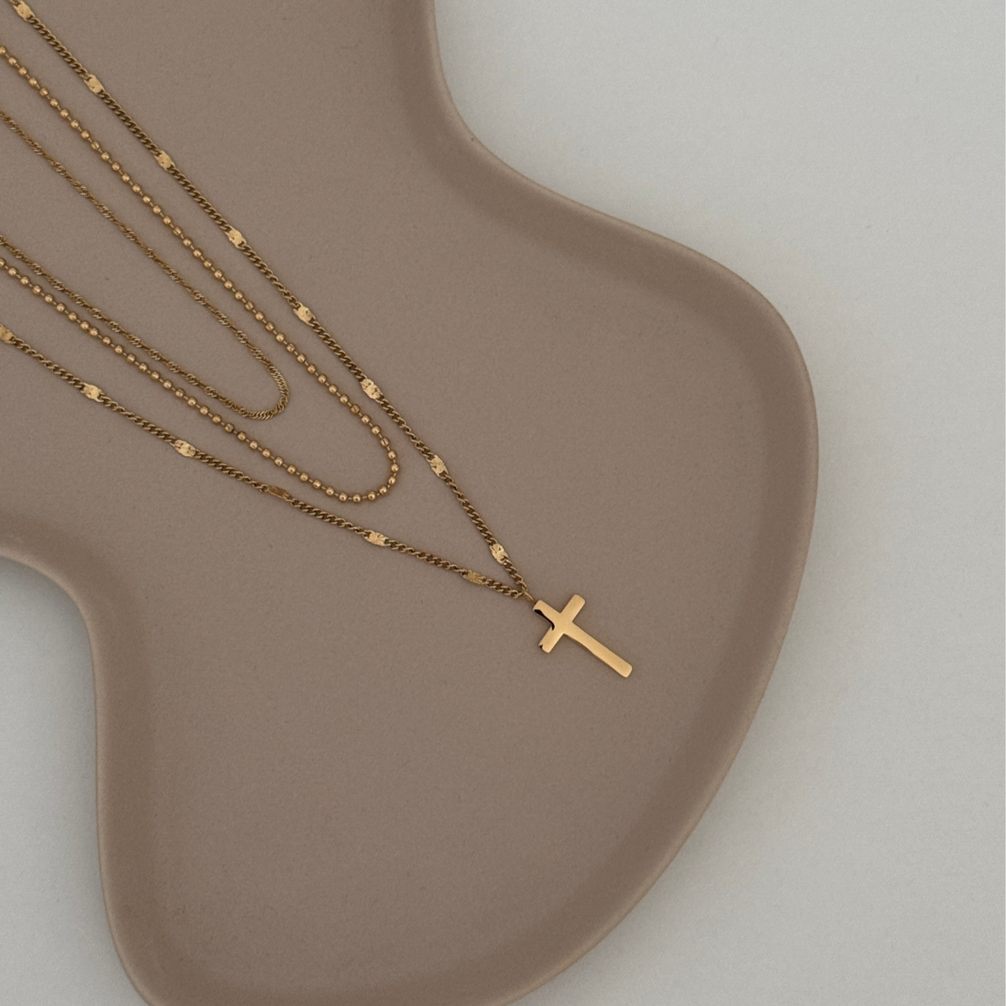 Layered Cross Gold Necklace - Waterproof & Tarnish Free by Kataleya