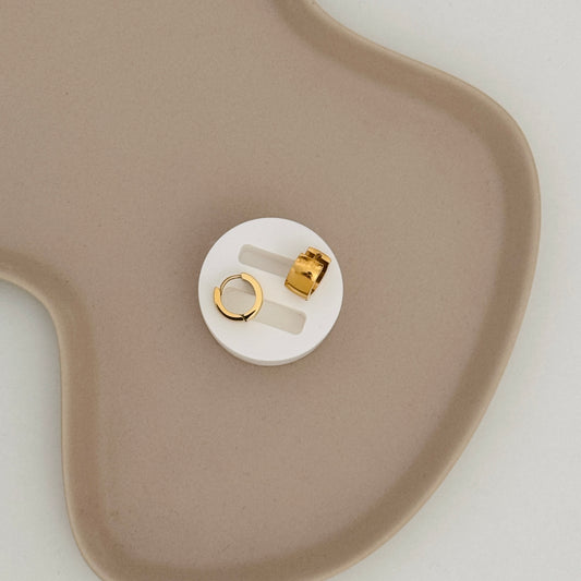 Maria Gold Halo Huggies Earrings by Kataleya