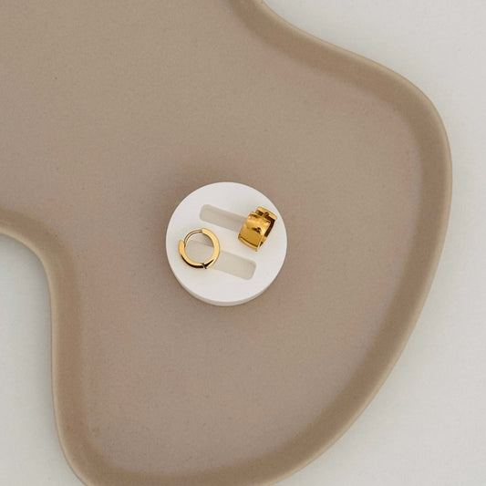 Maria Gold Halo Huggies Earrings by Kataleya