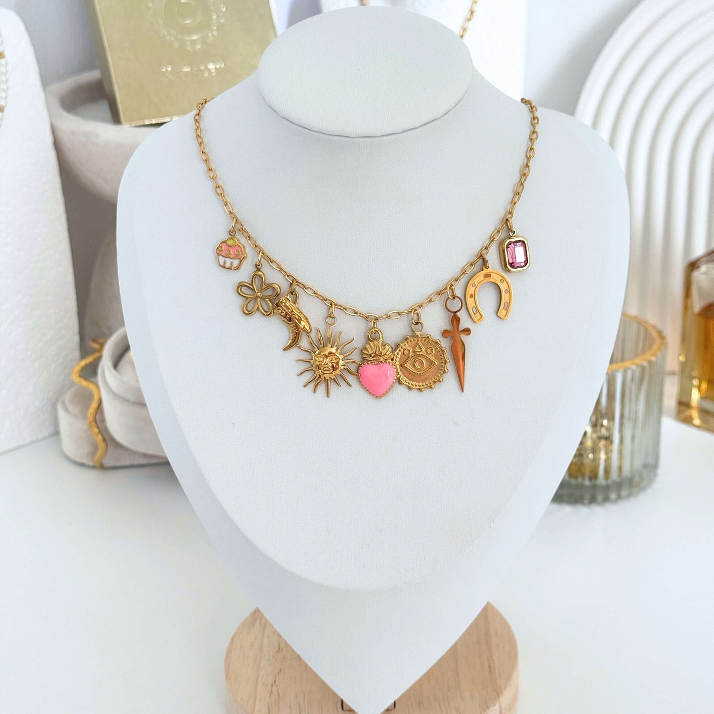 Dainty Multicharm Necklace by Kataleya Jewellery