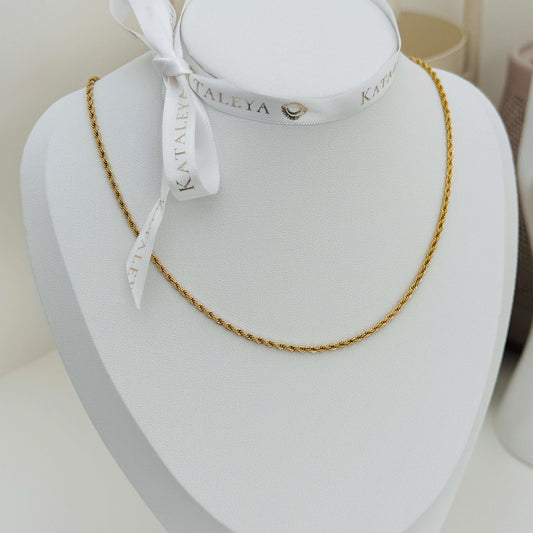 Dainty Gold Rope Chain Necklace by Kataleya