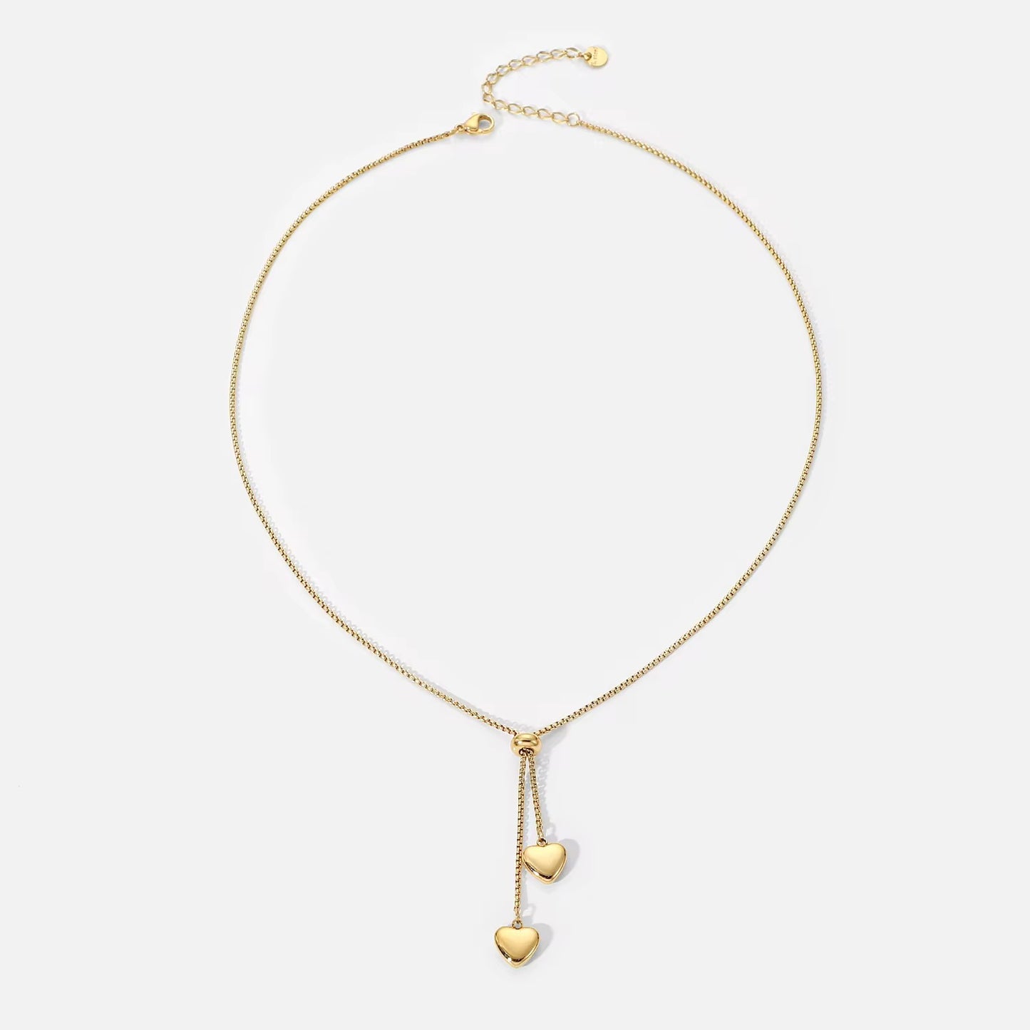 Double Love Hearts Gold Necklace by Kataleya
