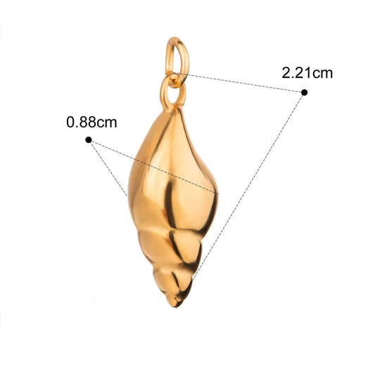 Gold Plated Stainless Steel Spiral Shell Charm | Charm UK | Kataleya