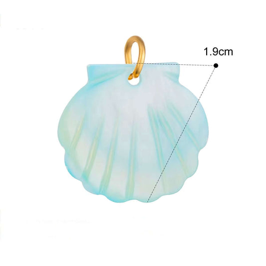 Blue Shell Charm |Gold Plated Stainless Steel | Charm Jewelry | Kataleya
