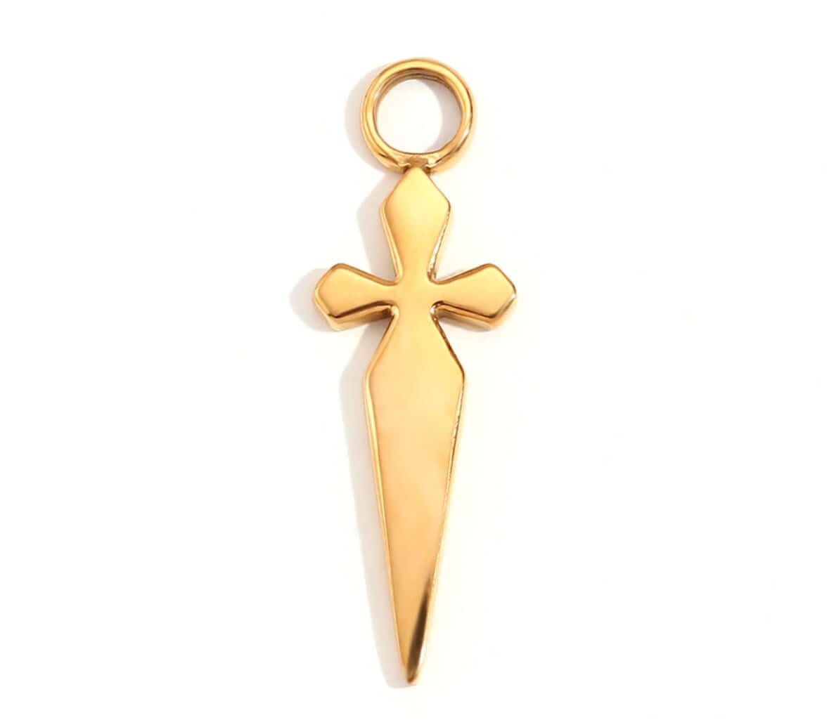 Gold Dagger, Cross Charm For Necklace or Bracelet by Kataleya