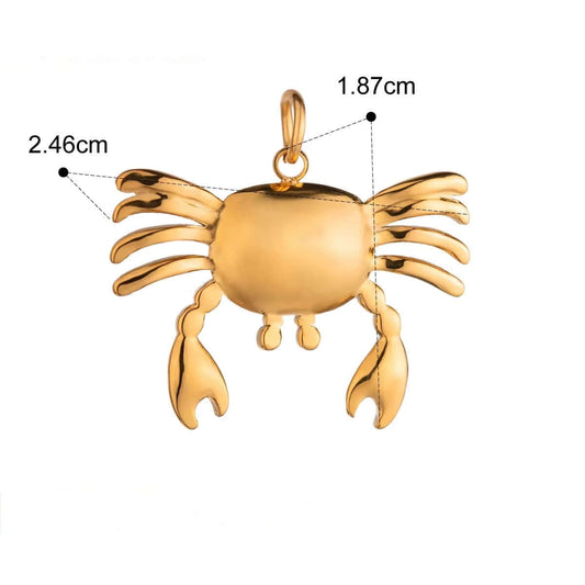 Gold Plated Stainless Steel Crab Charm | Charm Bar | Kataleya
