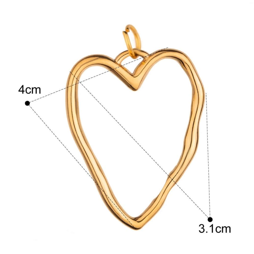 Large Heart Gold Charm For Personalised Jewellery Necklaces And Bracelets by Kataleya