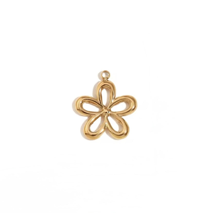 Gold Simple Flower Charm by Kataleya