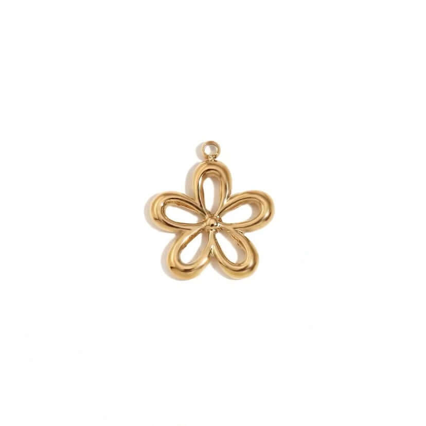 Gold Simple Flower Charm by Kataleya