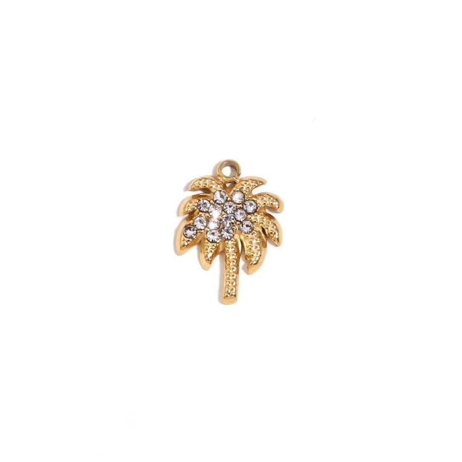 Gold Zirconia alm Tree Charm by Kataleya