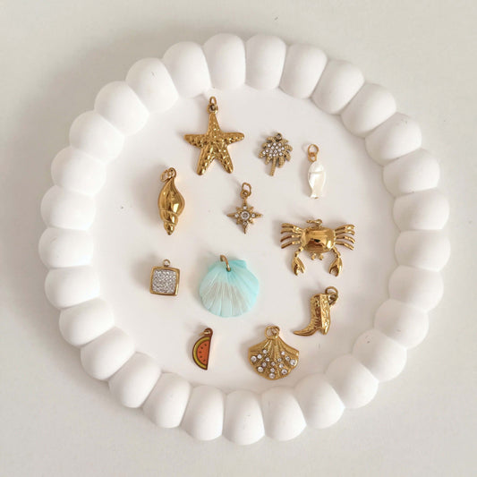 Star Charm With Crystals | Gold Plated Stainless Steel | Charm Bar | Kataleya