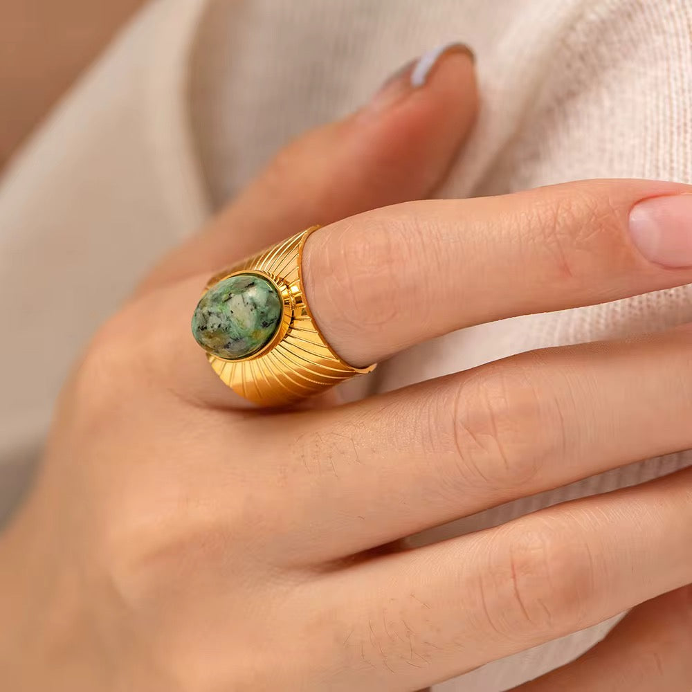 Gaia Ring - AFRICAN TURQUOISE GEMSTONE RING - Kataleya
