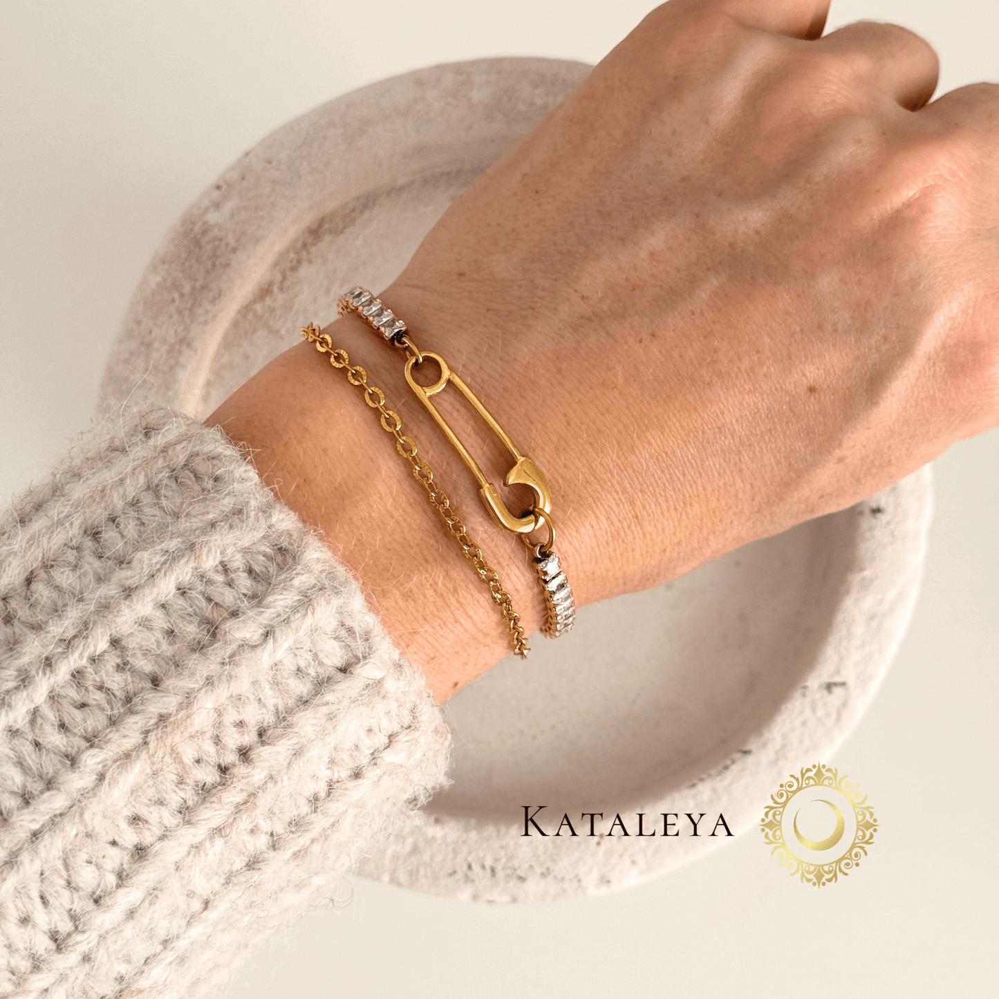 Safety Pin Tennis Bracelet | Waterproof & Tarnish Free