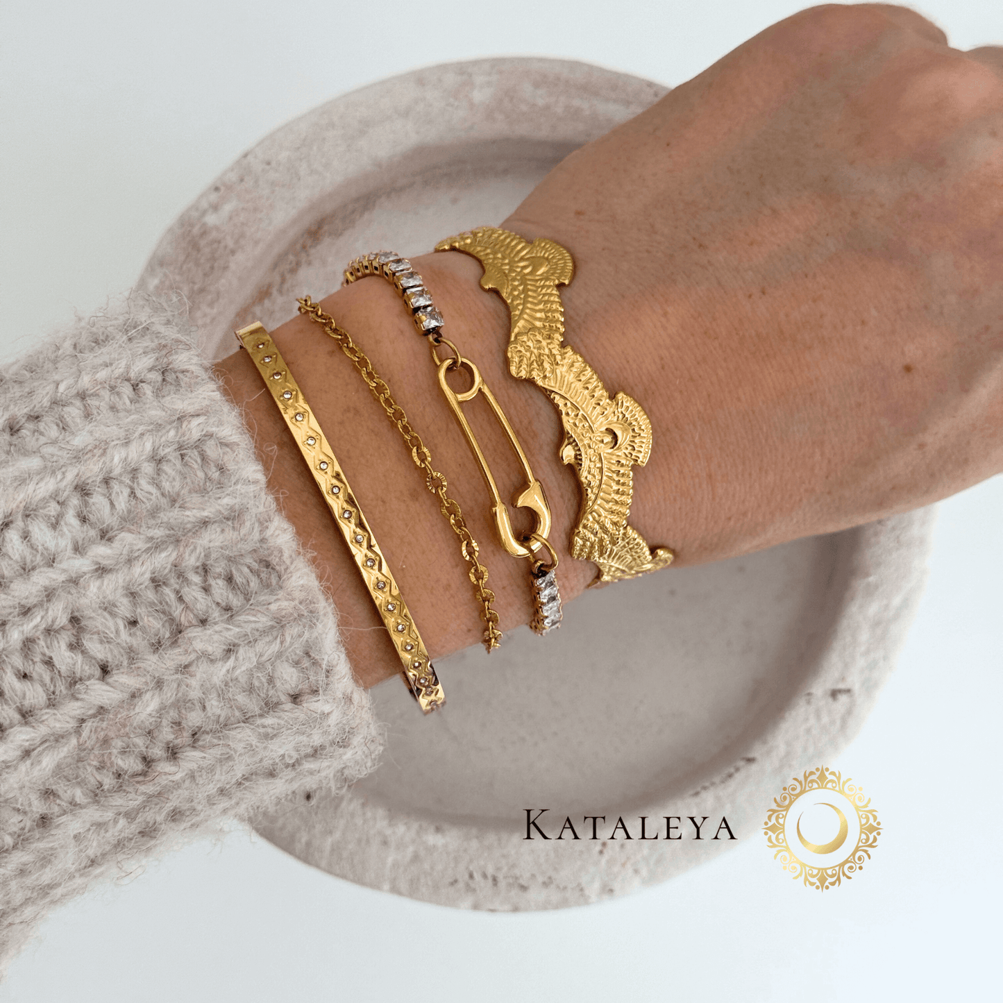 Nekhbet Eagle Cuff Bracelet | Waterproof & Tarnish Free