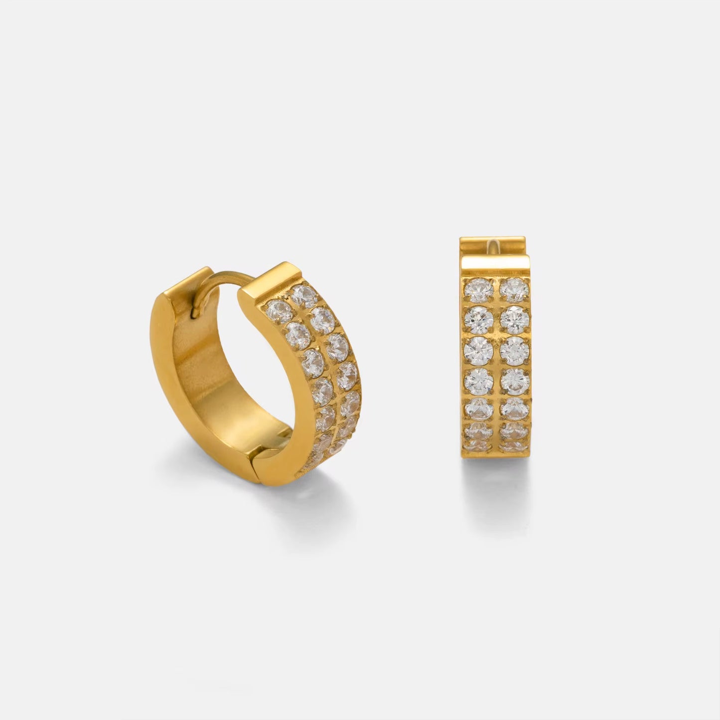 Casaya Gold Zirconia Hoop Earrings by Kataleya