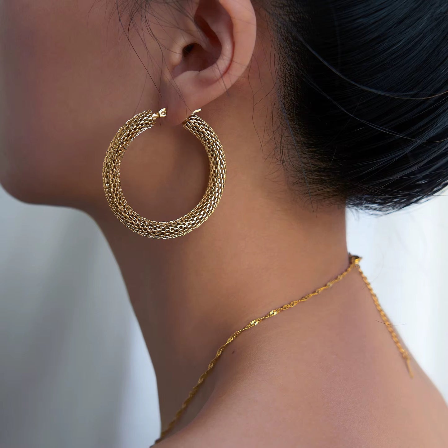 Golden Dune Hoop Earrings by Kataleya Jewellery
