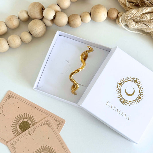 Sirocco Gold Wave Cuff Bangle Kataleya
