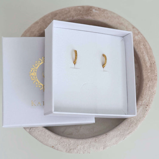 Small Twisted Gold Hoops Earrings by Kataleya