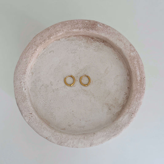 Small Twisted Gold Hoops Earrings by Kataleya