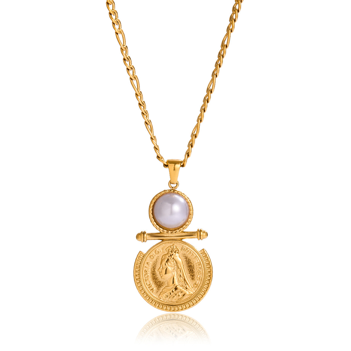 Aura Coin Pearl Necklace | Waterproof Jewelry