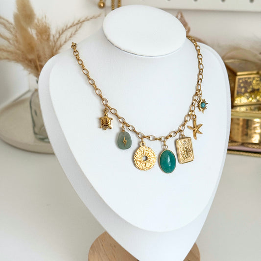 Multi-Charm Necklace Azure