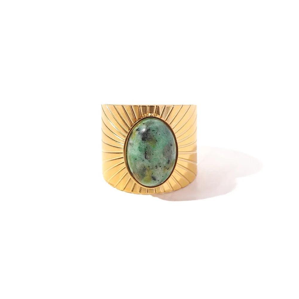 Gaia Ring - AFRICAN TURQUOISE GEMSTONE RING - Kataleya