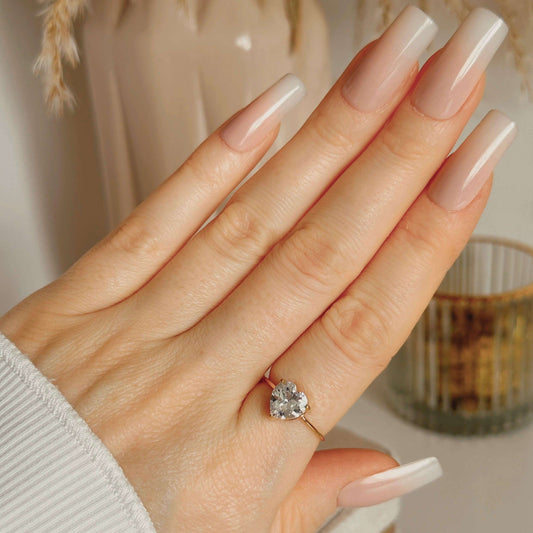 Kalila - Heart Shape Zirconia Ring In Gold - Kataleya