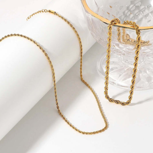 Dainty Gold Rope Chain Necklace by Kataleya