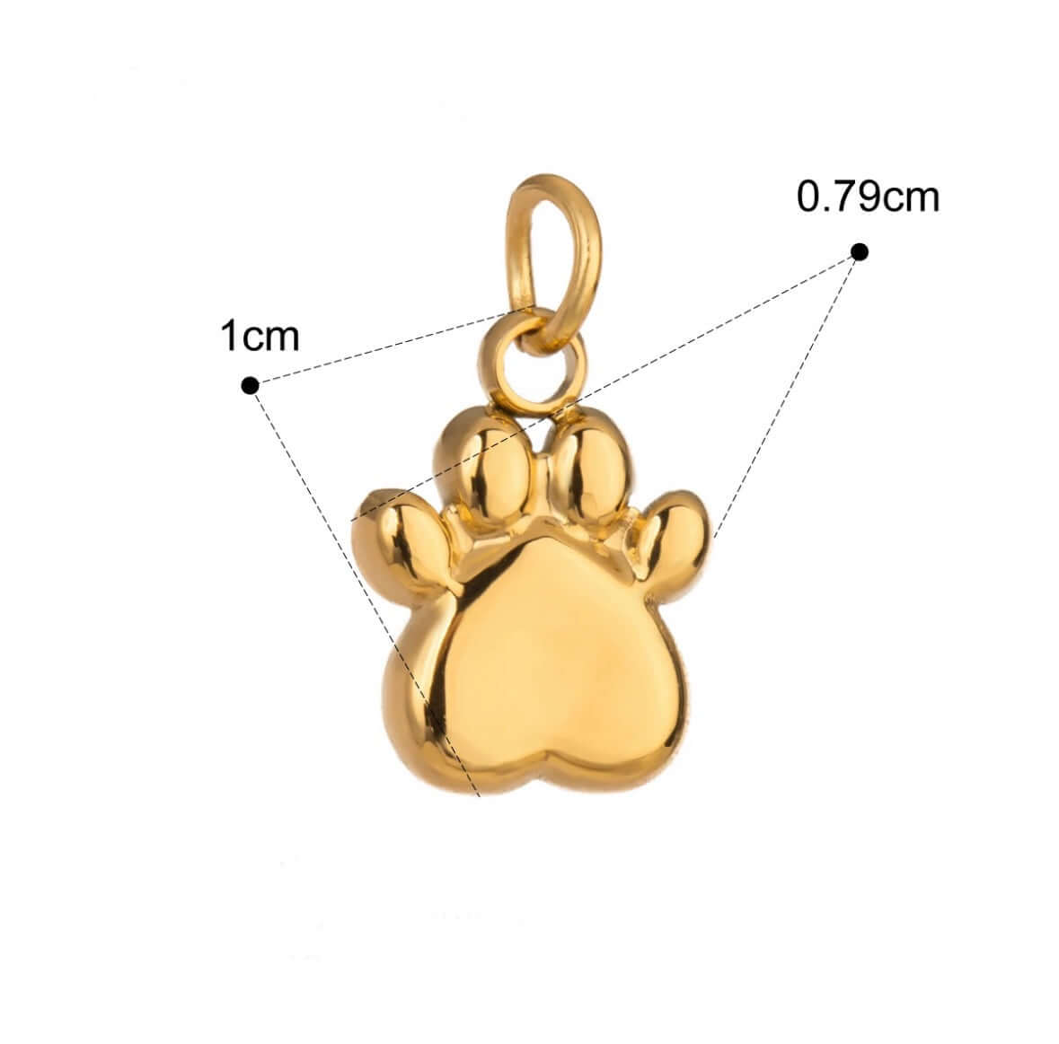 Paw Gold Charm For Personalised Jewellery Necklaces And Bracelets by Kataleya