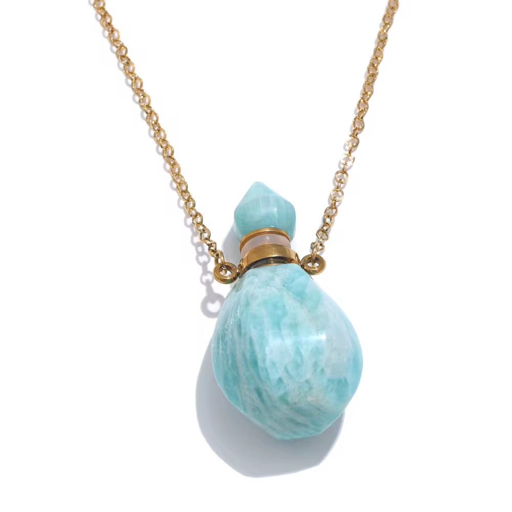 Tide Essence Parfum, Potion Bottle , Amazonite Necklace by  Kataleya Jewellery