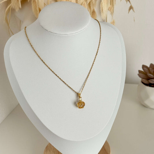 Queens Crown Gold Pendant Necklace by Kataleya