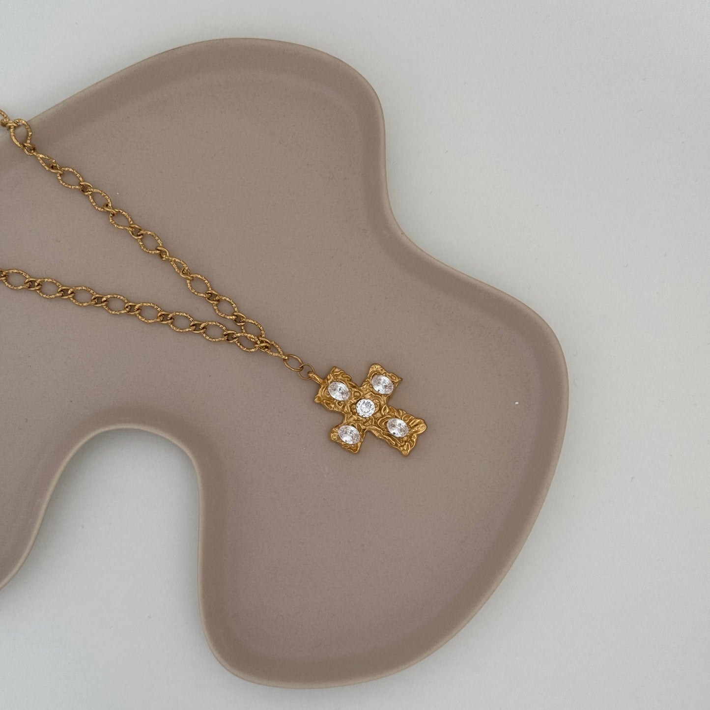 Chunky Gold Cross Necklace