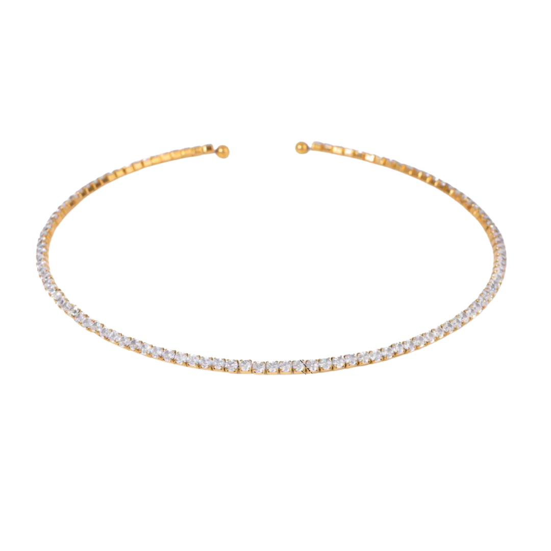 Scarlett Diamond Cuff Necklace Choker in Gold by Kataleya