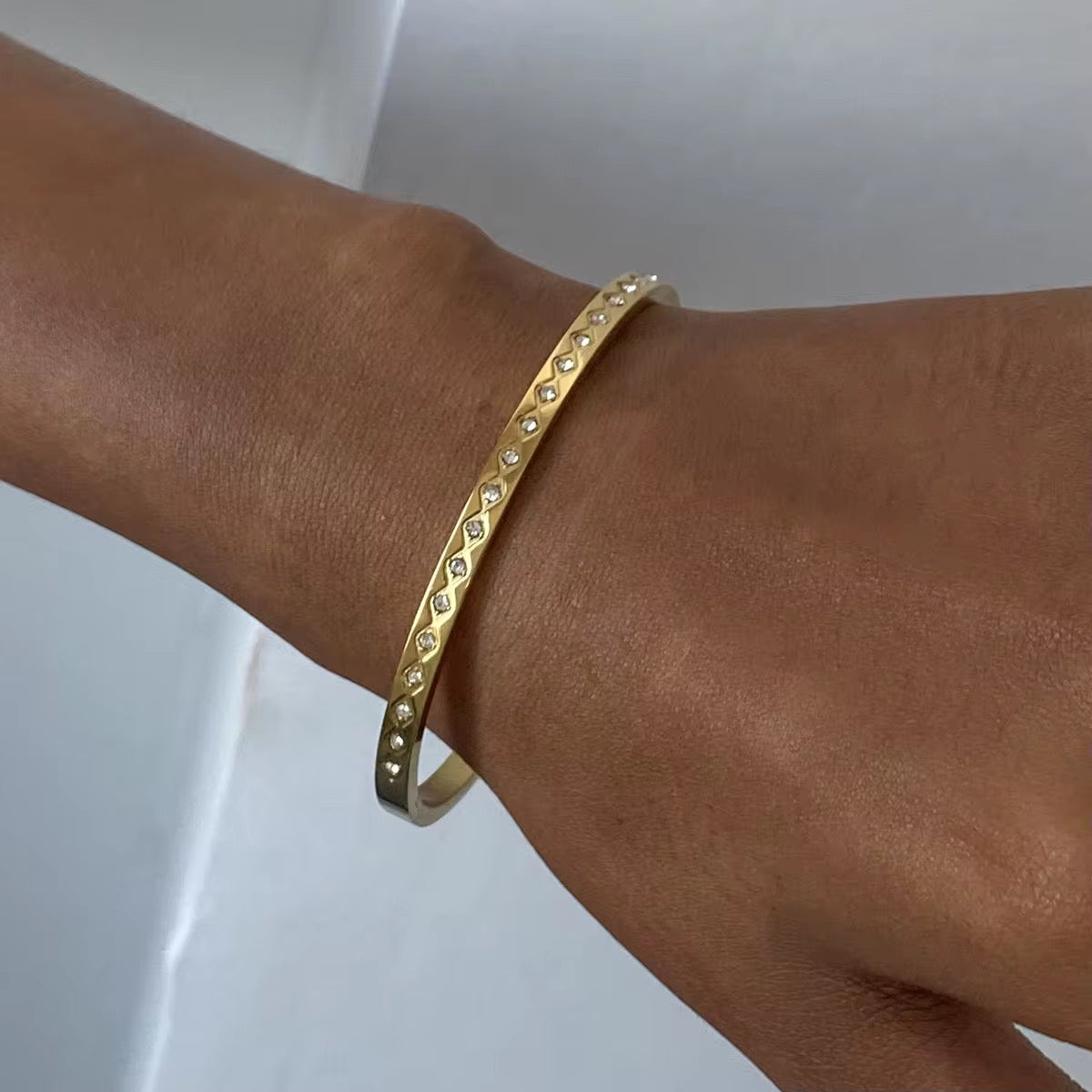 Scarlett Eternity Bracelet Bangle in Gold by Kataleya