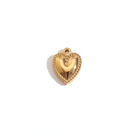 Small Gold Heart Charm, a beautifully crafted gold-plated charm with a heart design.