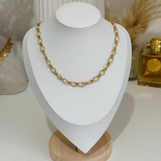 Gold Textured Chunky Multi Charm Chain by Kataleya