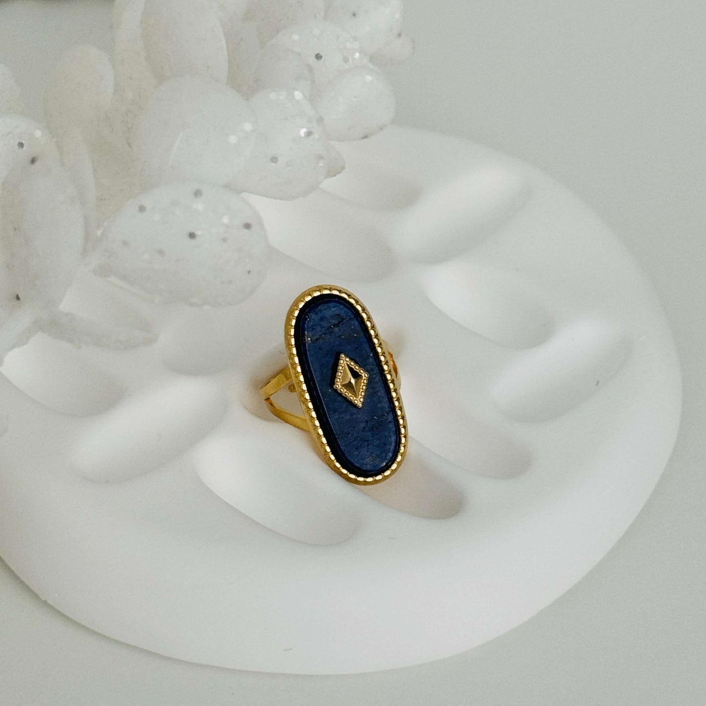 Lapis Gold Adjustable-Size Ring by Kataleya