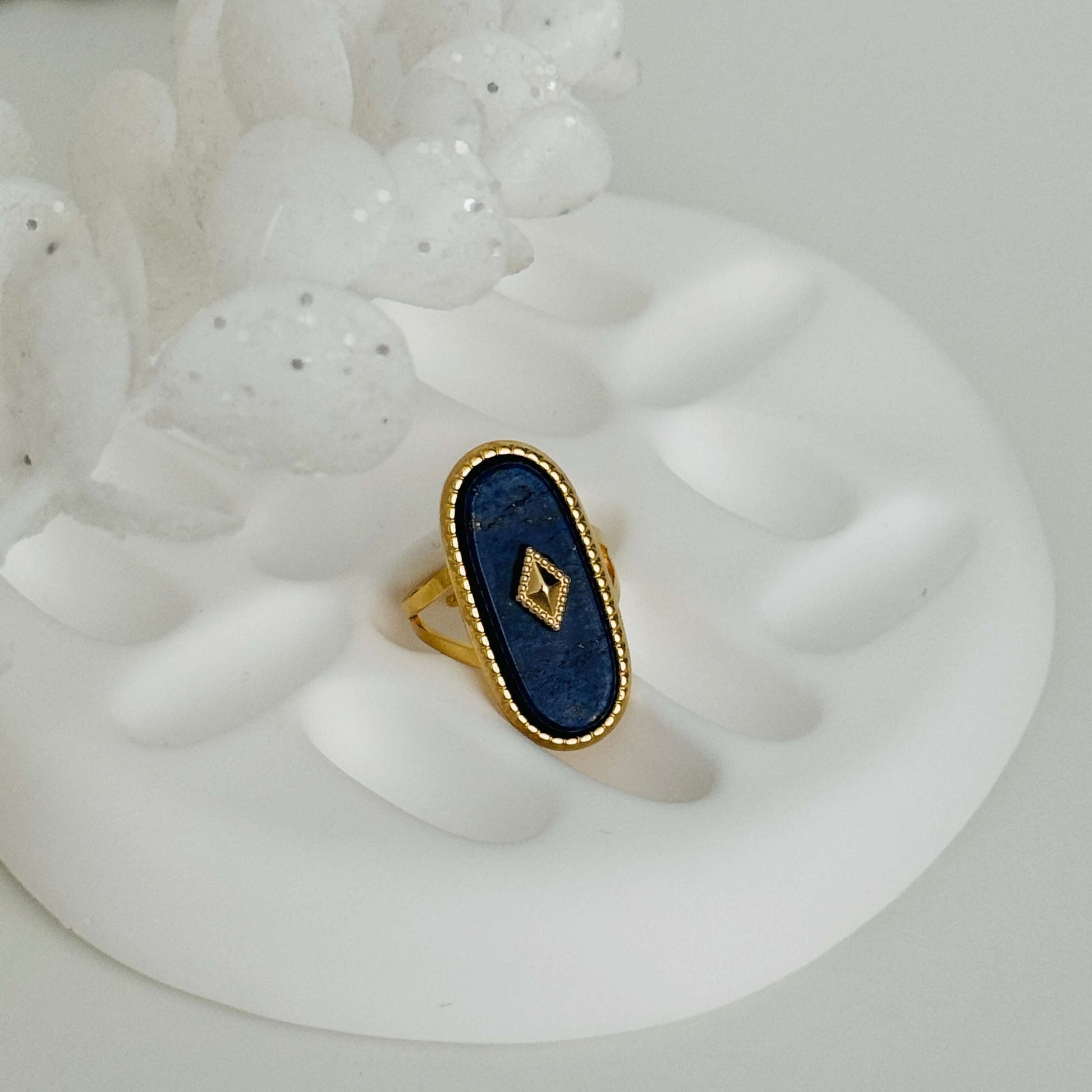 Lapis Gold Adjustable-Size Ring by Kataleya