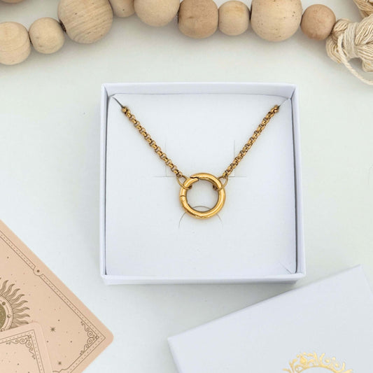 Carabiner Gold Necklace Chain For Charms  Kataleya