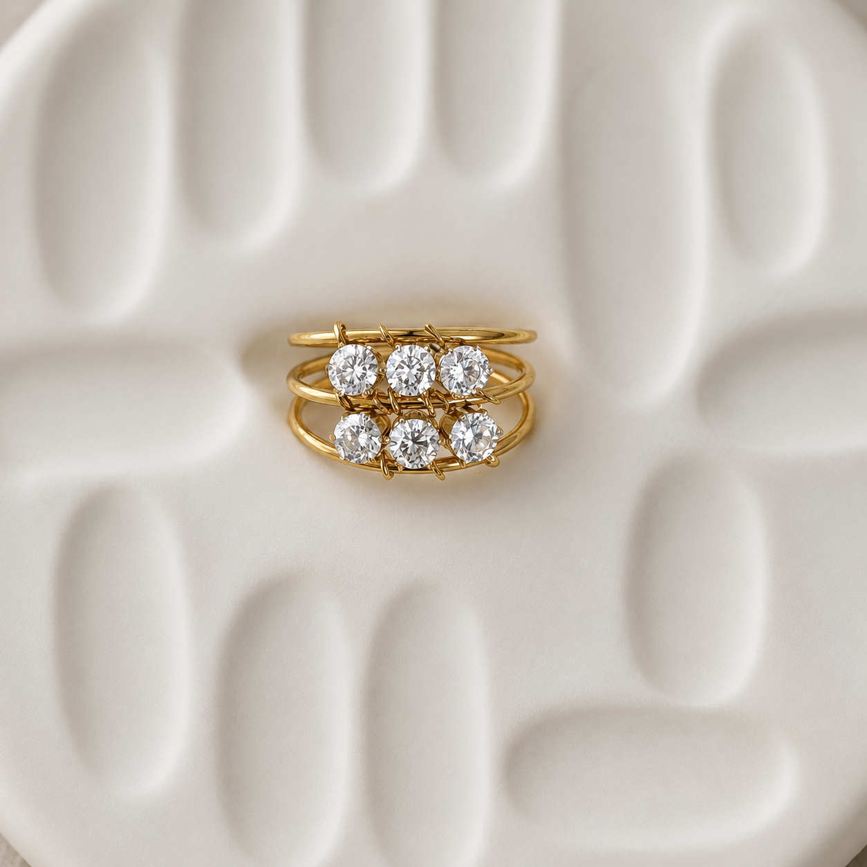 Eos Ring | Gold Adjustable Crystal Ring