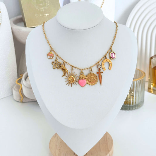 Dainty Multicharm Necklace by Kataleya Jewellery