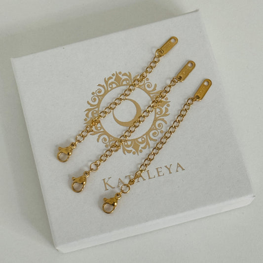 Gold necklace extender by Kataleya